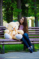 Плюшевий ведмедик М'яка іграшка Томии 100 см Персиковий, фото 4
