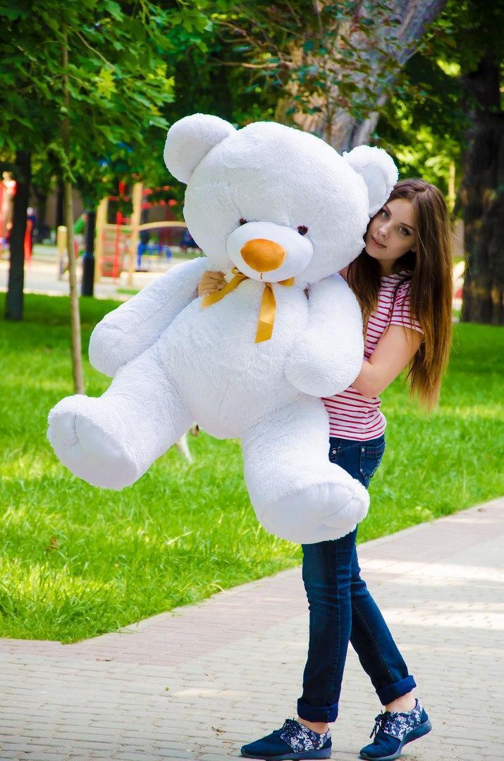 М'яка  іграшка подарунок на 8 березня плюшевий ведмедик Томии 150 см Білий