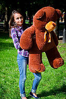 Плюшевий ведмедик М'яка іграшка Ветли 130 см Шоколадний, фото 3