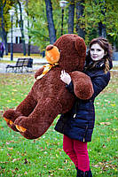 Плюшевий ведмедик М'яка іграшка Ветли 130 см Шоколадний, фото 6