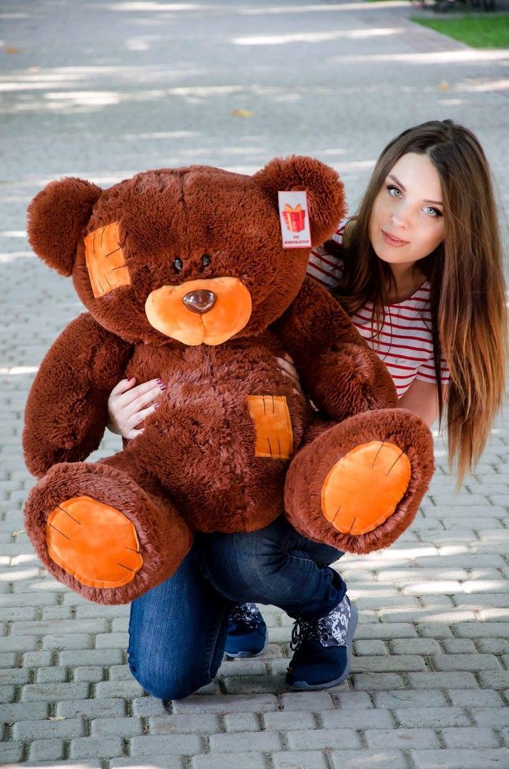 М'яка  іграшка подарунок на 8 березня плюшевий ведмедик Потап 90 см Шоколадний