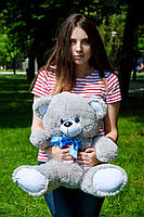 Плюшевий ведмедик М'яка іграшка Томии 65 см Сірий, фото 3
