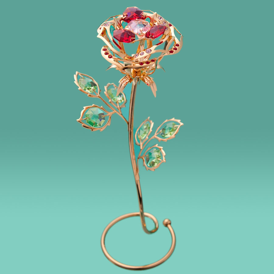 Фігурка Crystocraft зі стразами Swarovski Троянда 19 см 10353-159/GA