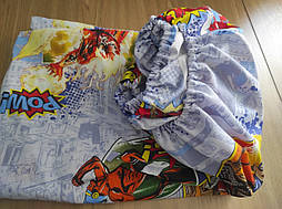 Простирадло на резинці дитяче 60х120х15 см бязь Супергерої ТМ Moonlight