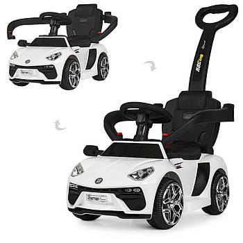 Електромобіль Толокар Bambi Racer M 3591L-1 Білий Ламборгіні з батьківською ручкою і мотором