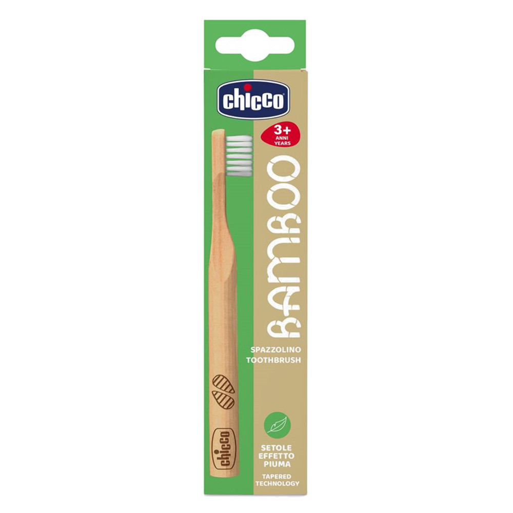 Бамбукова зубна щітка, зелена Chicco (8058664138883)