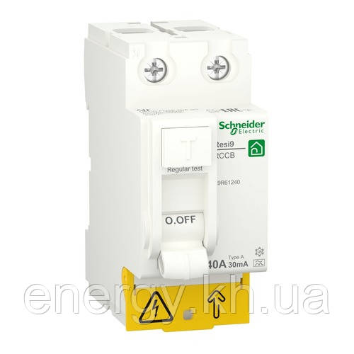 Диференціальний вимикач (ПЗВ) Resi9 2P 40A 30mA А, фото 1