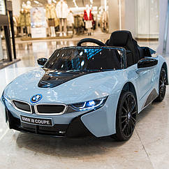 Дитячий електромобіль JE 1001 EBLR-4, BMW i8 Coupe, колеса EVA, шкіряне сидіння, синій