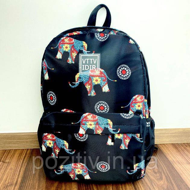 Рюкзак шкільний для підлітків VTTV IDIR (слон) чорний, фото 1