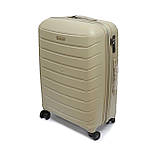 Пластикова валіза середня 70 л Snowball Robust бежева, фото 2
