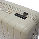 Пластикова валіза середня 70 л Snowball Robust бежева, фото 5