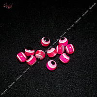 Акриловая круглая бусина 6 мм оберег глаз для рукоделия цвет розовый