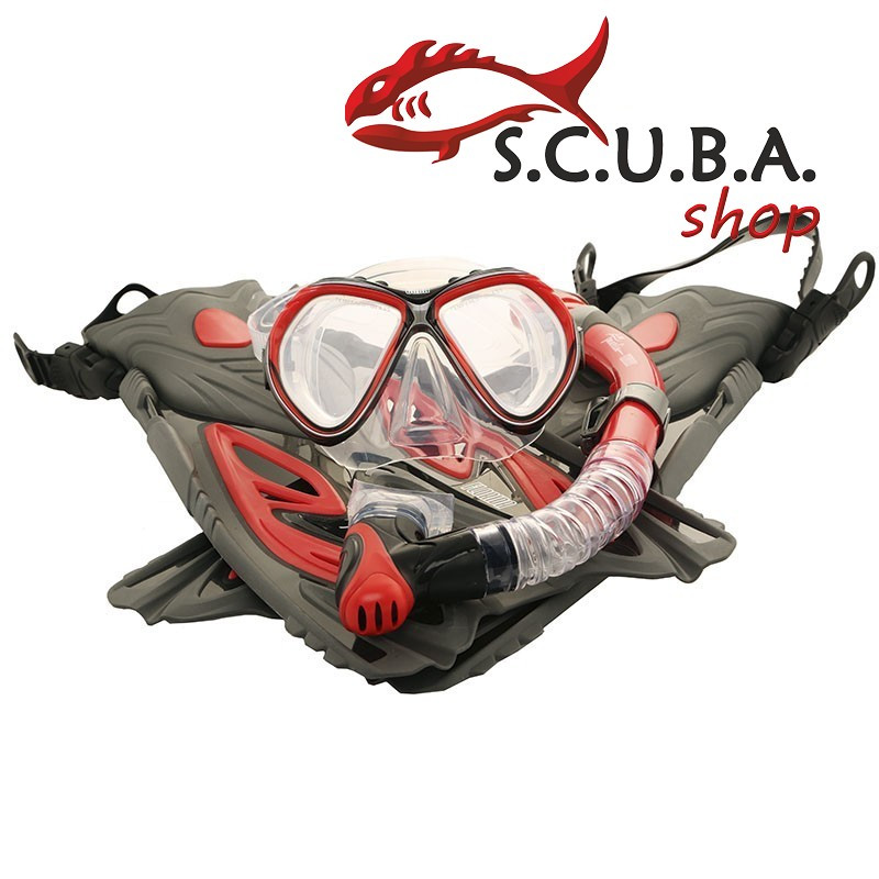 Набір для плавання Marlin Florida Red (ласти+маска+трубка)