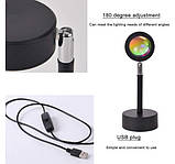 Проекційна лампа LED для селфі 23см, Sunset Lamp (світильник з ефектом заходу сонця), фото 4