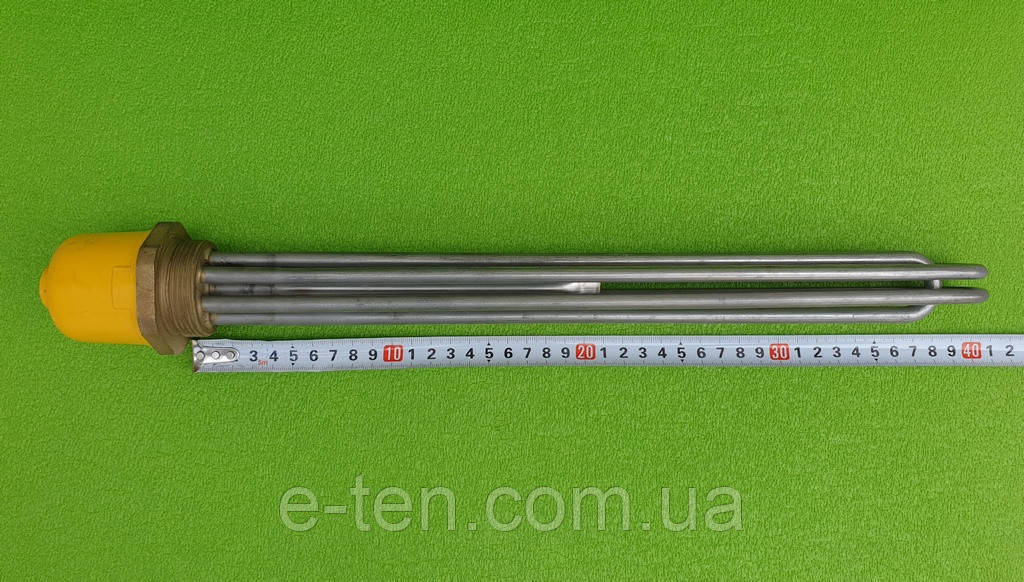 Блок-тен прямий KAWAI з неіржавкої сталі 9000 W/220V-380V ("зірка")/на різі 1,5"(48 мм)/L довжина = 400 мм