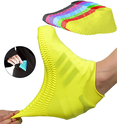 Бахіли силіконові чохли водонепроникні на взуття від води і бруду розмір, фото 1