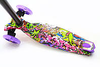 Триколісний самокат Scooter з світяться колеса для дітей і підлітків весна-літо, фото 5