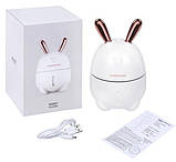 Зволожувач повітря з нічником Rabbit Humidifier 3900 кролик, білий, фото 2