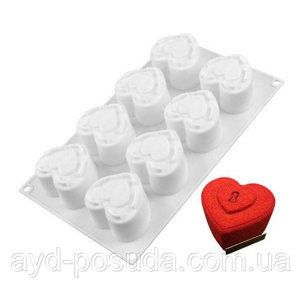 Силіконова форма для евроторта "Сердечки" арт. 890-519311125