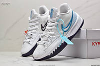 Eur36-45 Nike Kyrie 4 Low White Laser Blue Белые Кайри Ирвинг баскетбольные кроссовки