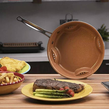 Сталева повітряна сковорода для смаження без олії Steel Air Fry Pan (32), фото 2