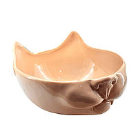 Ваза-кашпо "Кот" коричневая 18*11 см глина, керамика