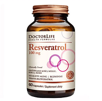 Ресвератрол 100 мг Без Запаха 60 кап Doctor Life Resveratrol 100 mg США Доставка из ЕС