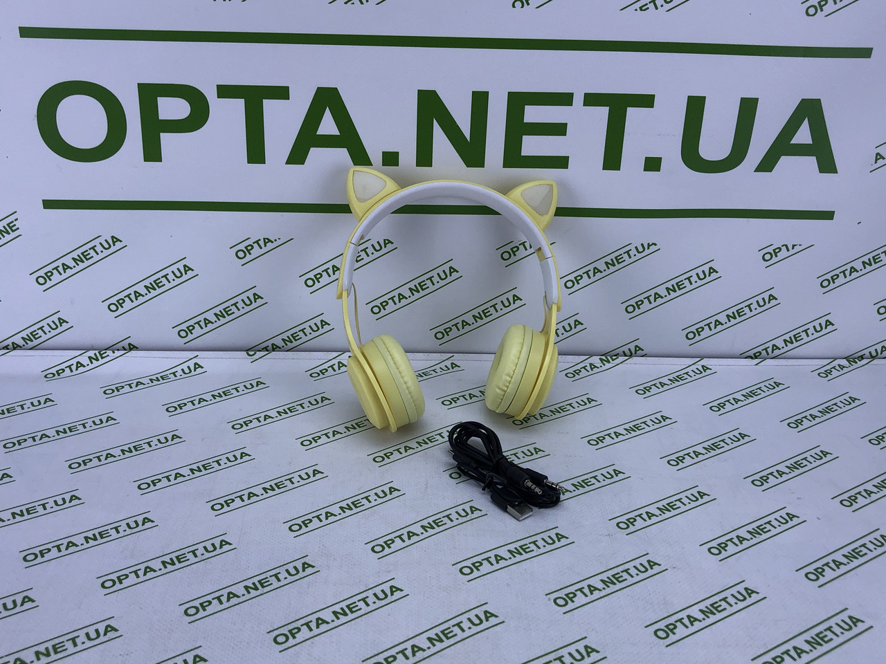 Бездротові Навушники з вушками бездротові CAT EAR DR-08 Bluetooth жовті, фото 1