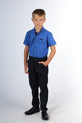 Штани MUSTI для хлопчика 7-11 років на гумці 5045, Розмір дитячого одягу (по зросту) 146, Колір Темно-синій