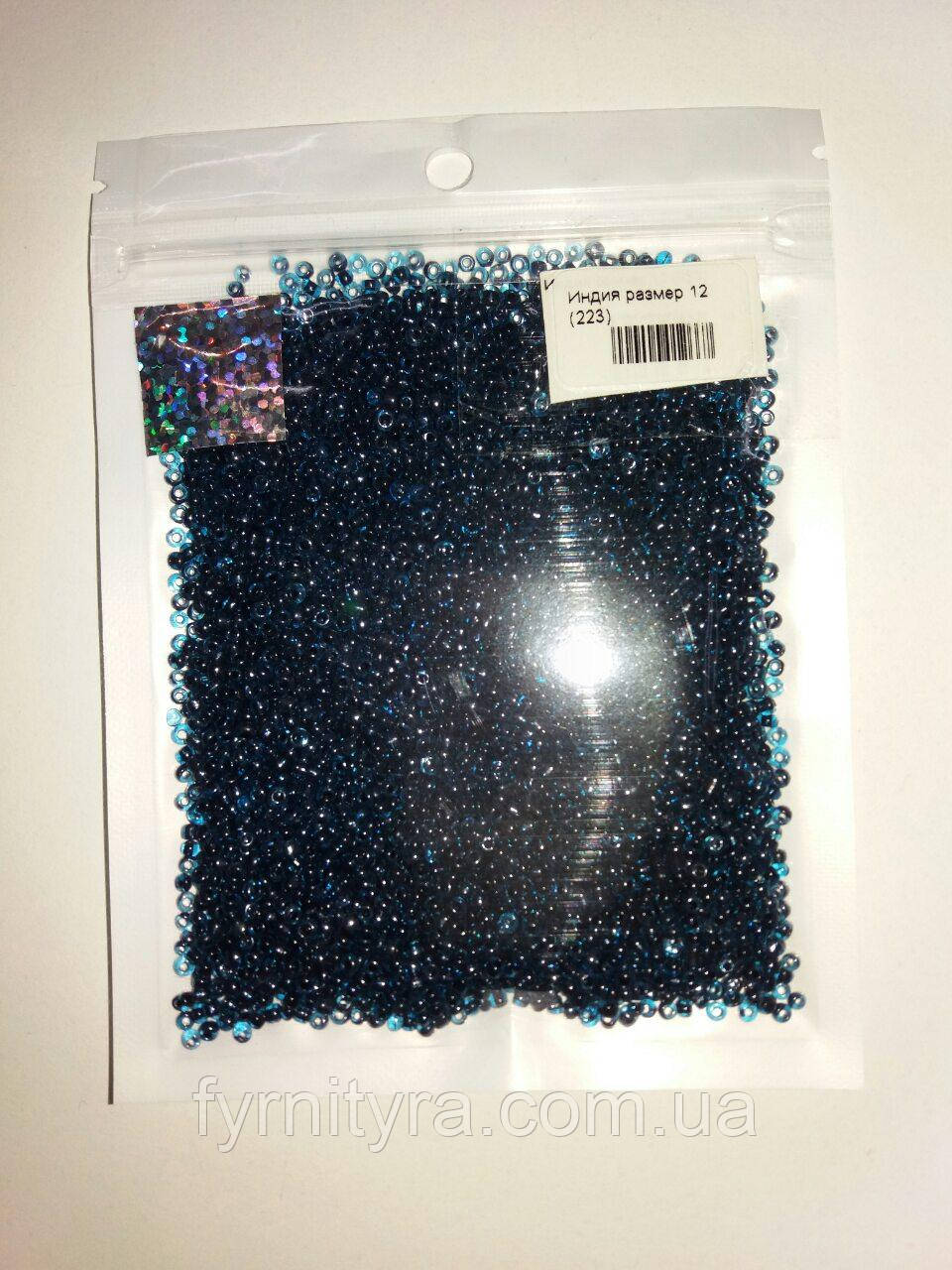 Бісер 50 г напівпрозорий денім, фото 1