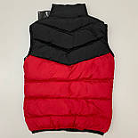 Чоловіча жилетка (безрукавка) спортивний жилет стьобаний Nike Туреччина червона з чорним. Живе фото. топ, фото 3