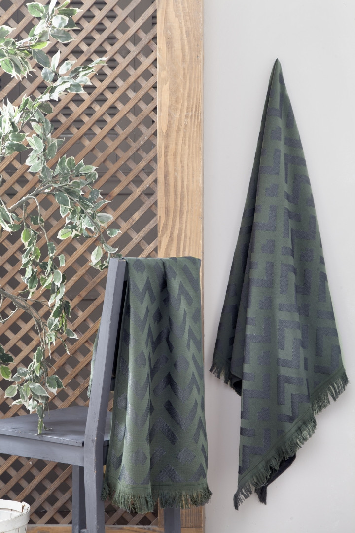 Набір рушників First Choice Luxury Jacquard Judy Dark Green 90х170см + 50х90см