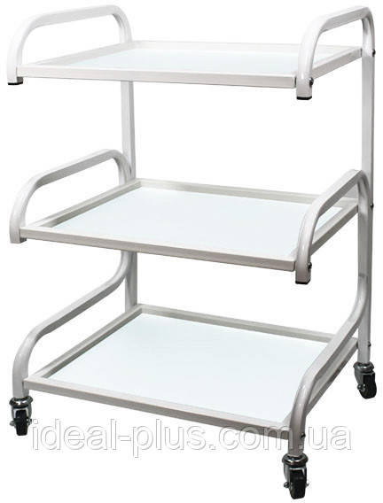 Візок для косметолога L_S3 столик для нарощування вій на 3 полиці візки косметологічні скло, фото 1