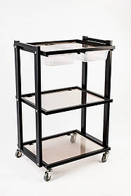 Візки для косметолога пересувний чорний косметологічний візок столик для салонів краси L_S2-2/1_Black