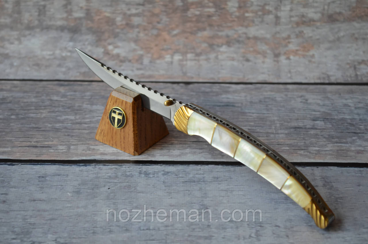 Ніж складаний Наваха 2, рукоять з перламутровою черепашки, фото 1