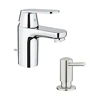 Набор Grohe смеситель для раковины Eurosmart Cosmopolitan 32825000 + дозатор для моющего средства Contemporary