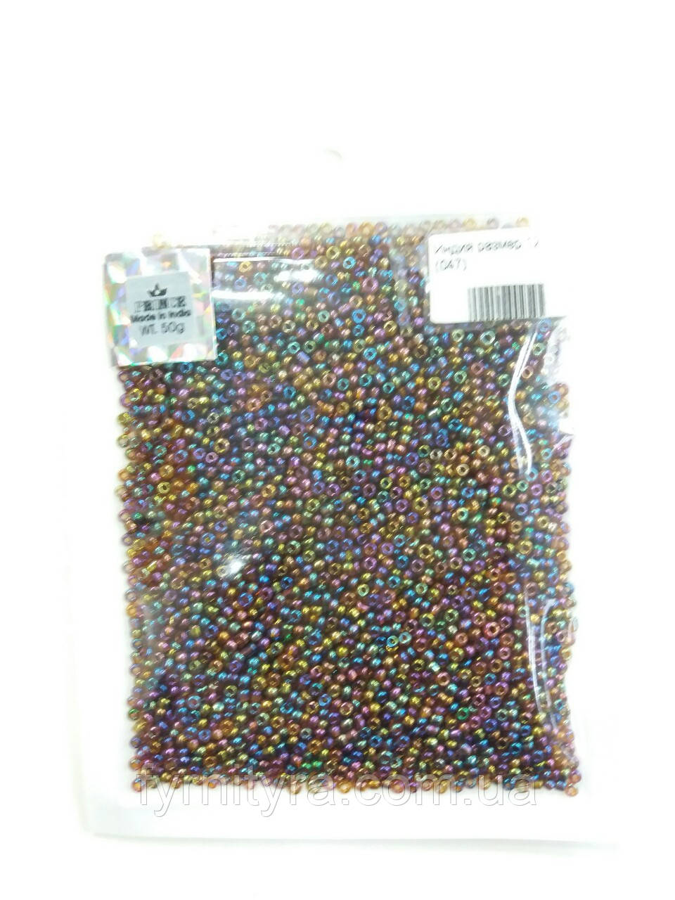 Бісер 50 г глянсовий коричневий хамелеон, фото 1