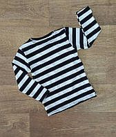 Тонкая трикотажная тельняшка для детей, детская кофта (футболка с длинным рукавом) в полоску