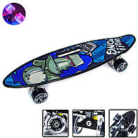 Penny Board 22 King Kong с ручкой Scale Sports, Пенни Борд, Колеса светятся