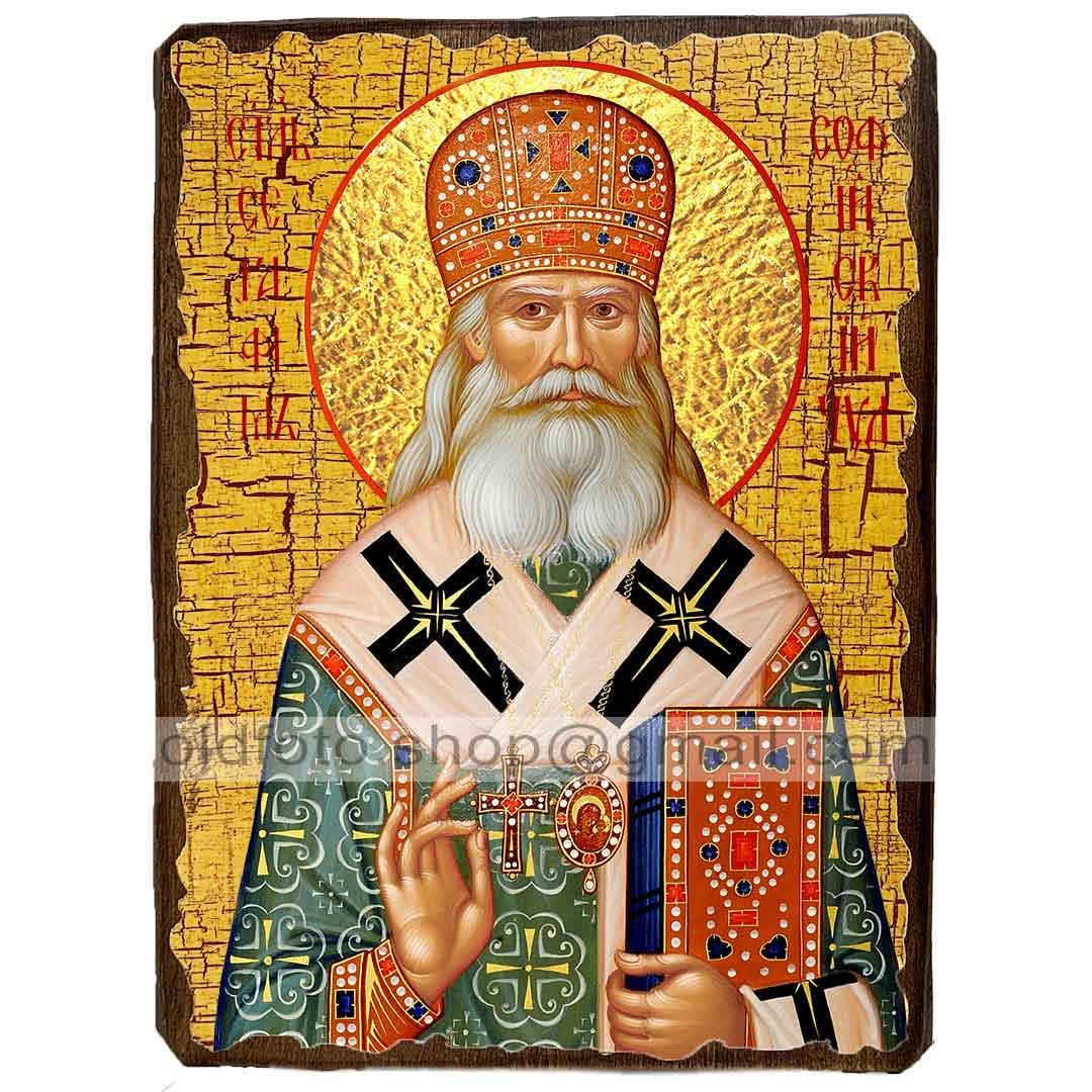 Ікона Серафим (Соболєв), архиєпископ Богучарский Святитель ,ікона на дереві 130х170 мм