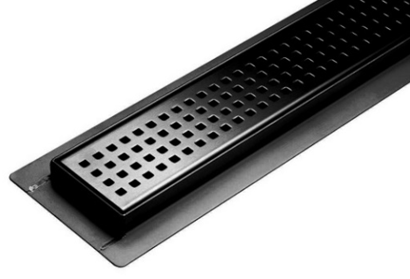 Трап для душу з неіржавкої сталі 70x600 мм із сухим закривом Black (Польща)