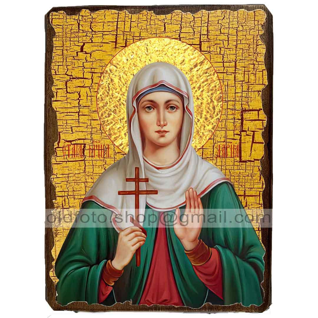 Икона Дария (Дарья) Римская Святая Мученица ,икона на дереве 130х170 мм ...