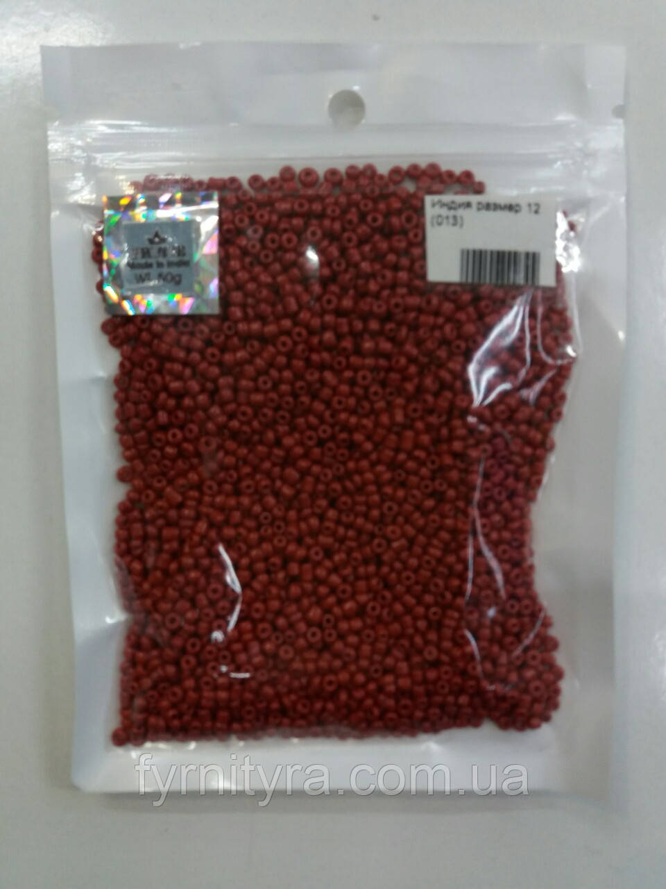 Бісер 50 г глянсовий вишневий, фото 1