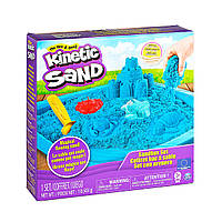 Набор песка для детского творчества - KINETIC SAND ЗАМОК ИЗ ПЕСКА (голубой, 454 г, формочки, лоток)