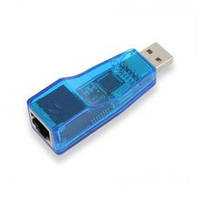 03-02-031. Адаптер USB 2.0 Lan (штекер USB - гнездо RG45 (8Р8С)), прозрачный