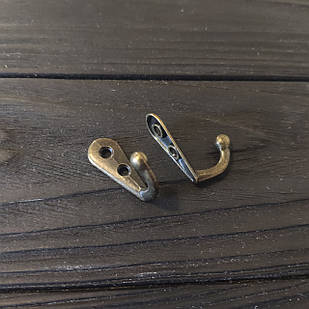 Металевий гачок, меблева фурнітура, колір бронза, розмір 33х12 мм