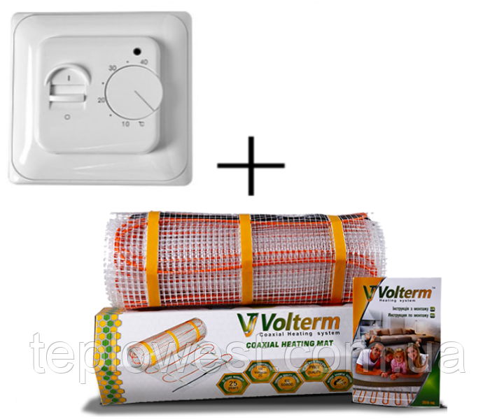 Нагрівальний мат Volterm Classic Mat 7,1 м2 1000 Вт із терморегулятором