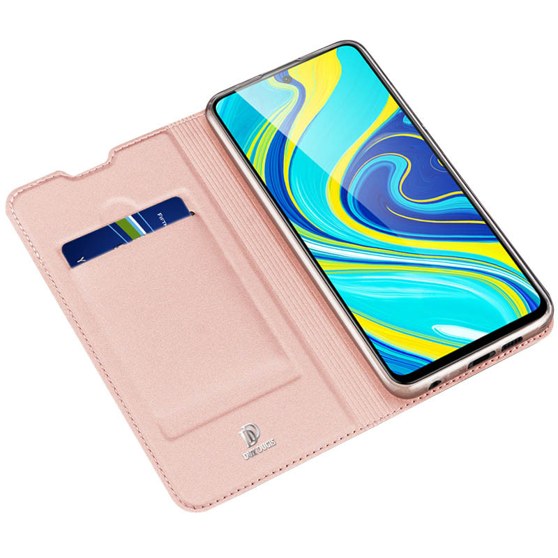 Чехол Dux Ducis с визитницей Xiaomi Redmi Note 9 / Redmi 10X Rose Gold Фотографія №2 Чехол Dux Ducis с визитницей Xiaomi Redmi Note 9 / Redmi 10X Rose Gold на малюнкі №2