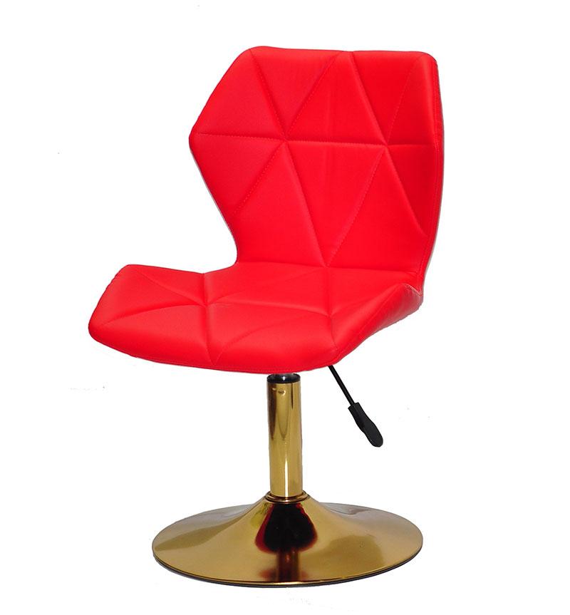 Стілець Torino GD-Base шкірозамінник червоний 1007 на золотій круглій опорі з регулюванням висоти сидіння, фото 1