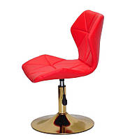 Стілець Torino GD-Base шкірозамінник червоний 1007 на золотій круглій опорі з регулюванням висоти сидіння, фото 3